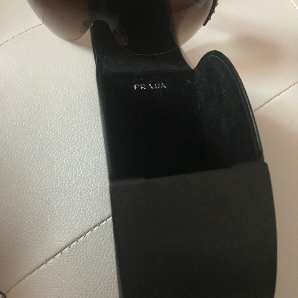 PRADA SPR 29L Brown Studded Oversized Sunglasses 120mm w/Case - Picture 4 of 16